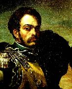 Theodore   Gericault portrait de carabinier oil painting